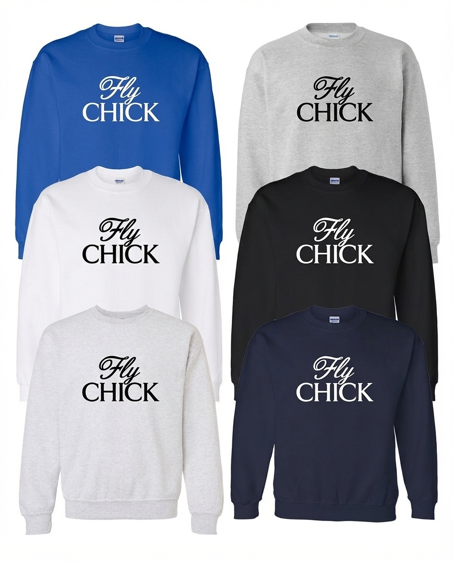 Fly CHICK Signature Crewneck - Stacked Logo